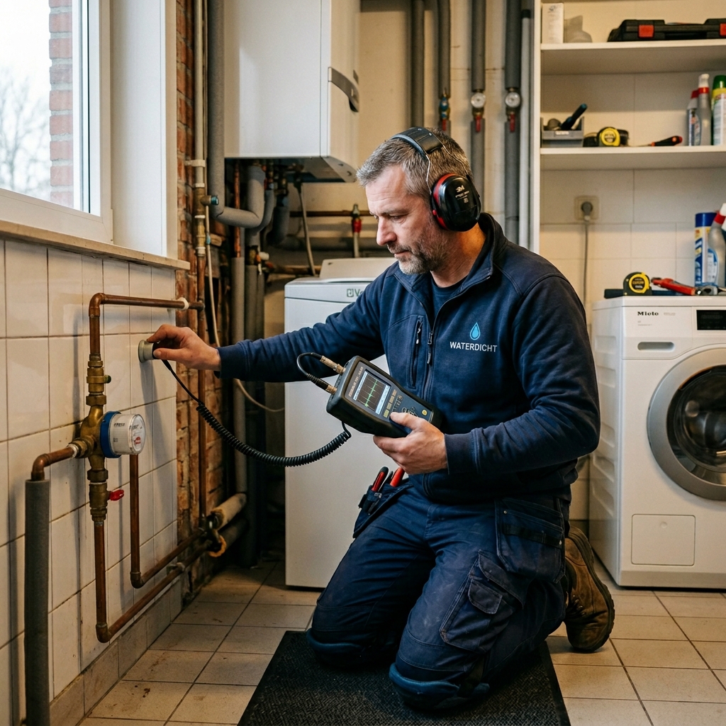 Lekdetectie met akoestisch meetapparaat bij watermeter